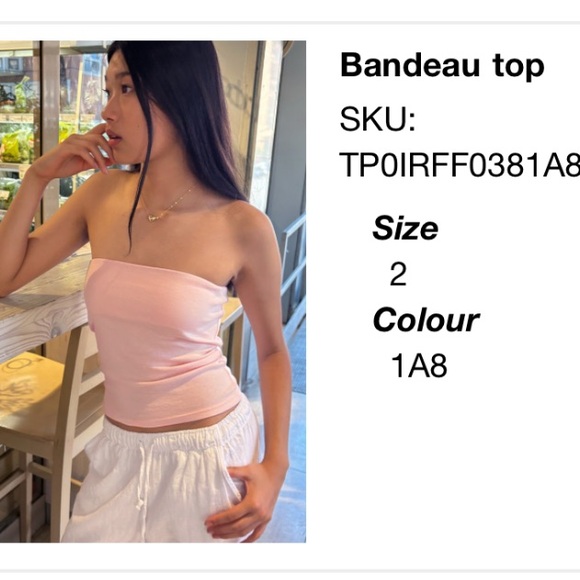 Subdued Light pink Bandeau top XS - Picture 1 of 5